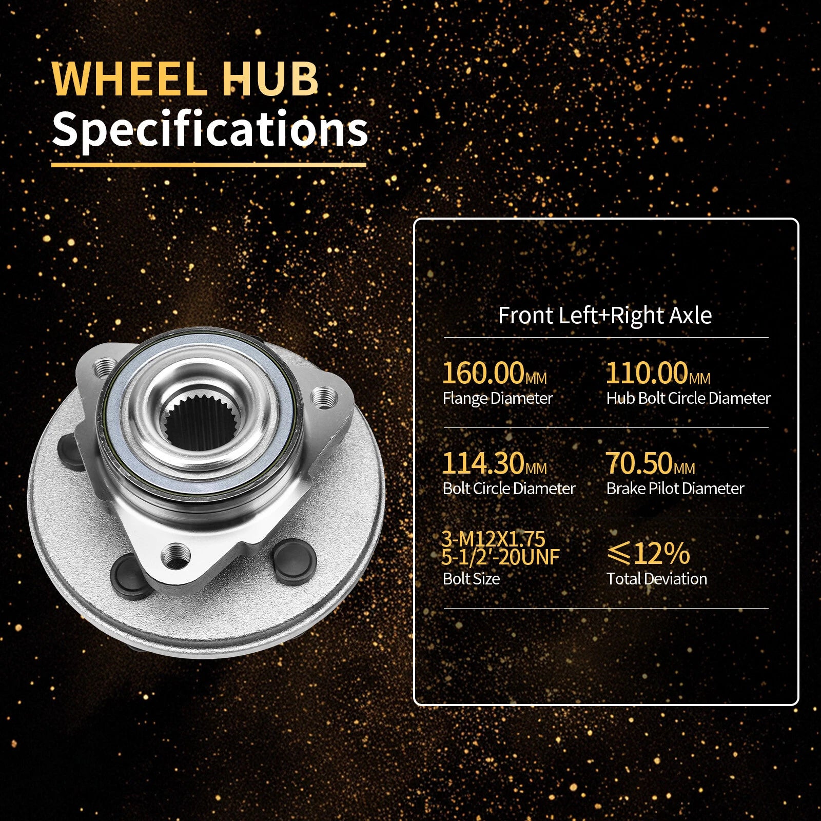 Pair Front Wheel Bearings Hubs for Ford Explorer Mercury Mountaineer (2006-2010)