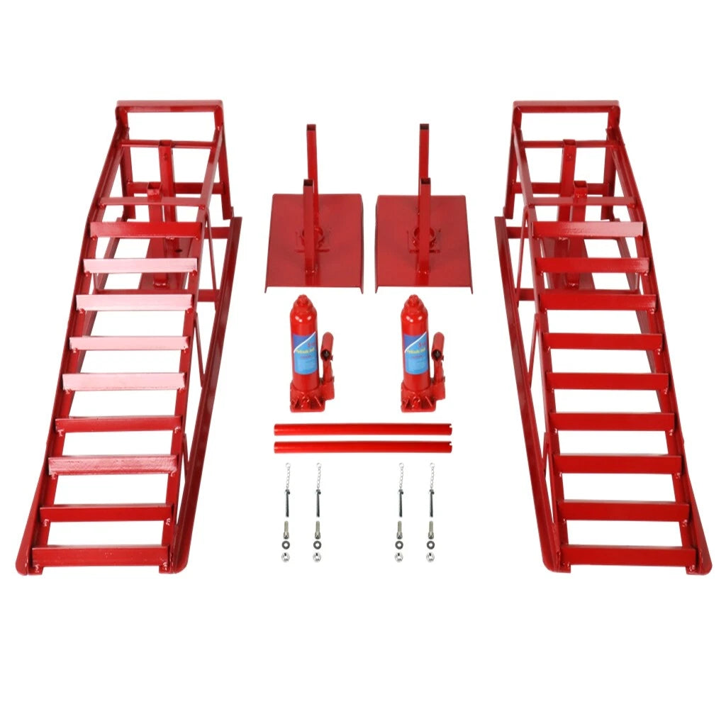 2X Hydraulic Car Lift Ramps for Car Truck (5 Ton)