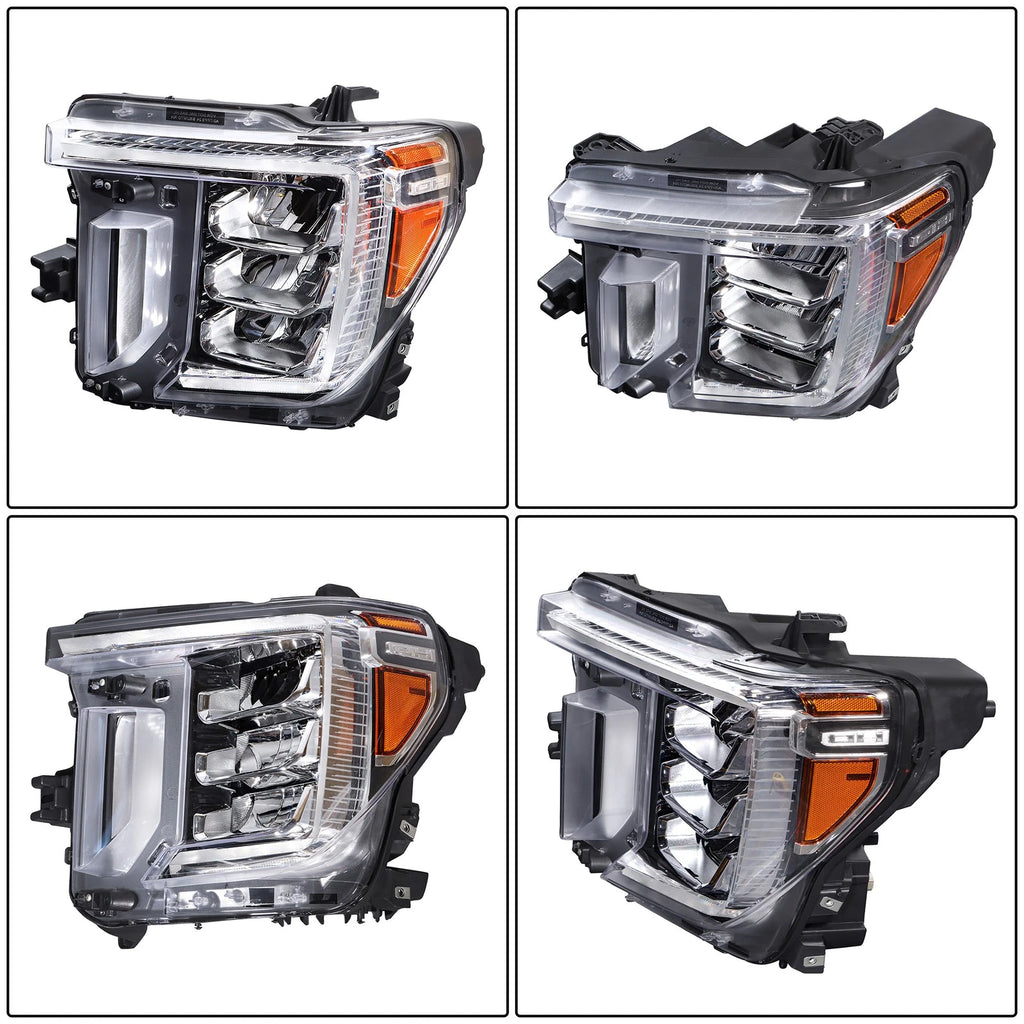 Pair Projector Headlights for GMC Sierra 2500 3500HD (2020â2023) Black