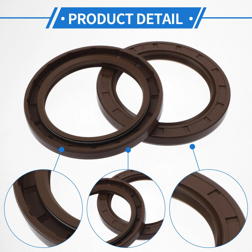 2X Oil Seal Rotary Shaft Seal FKM Rubber 58x80x8mm  