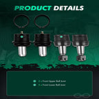 Set of 4 Front Suspension Upper Lower Ball Joints for Ford Explorer (2002–2010)