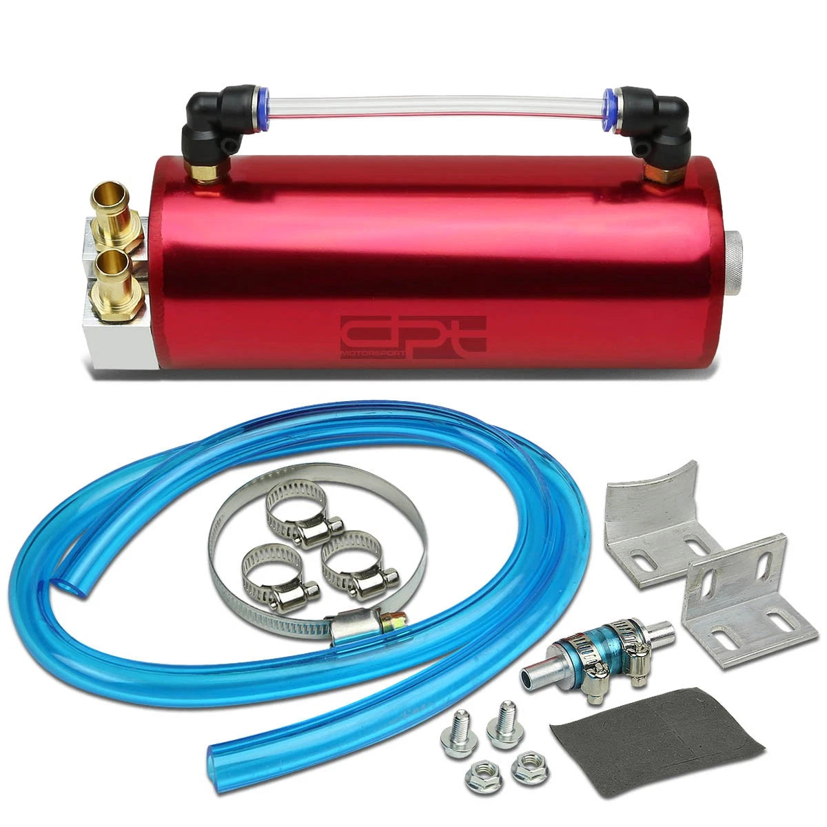 Oil Catch Tank for JDM Vehicles (750ml, Aluminum, Red)