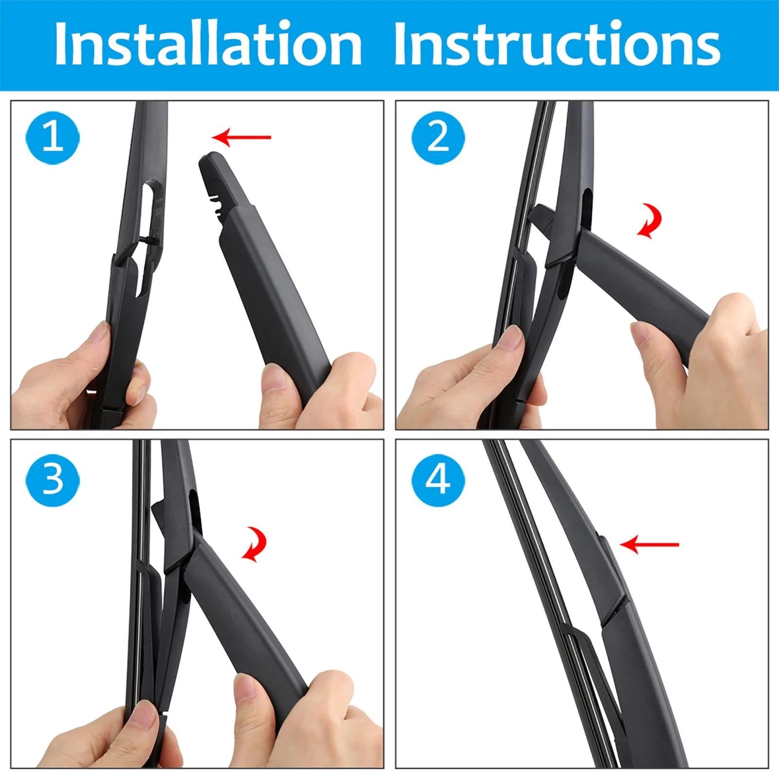 Set of 2 Rear Windshield Wiper Blade Arms for Honda Civic Hatchback (2001–2005)