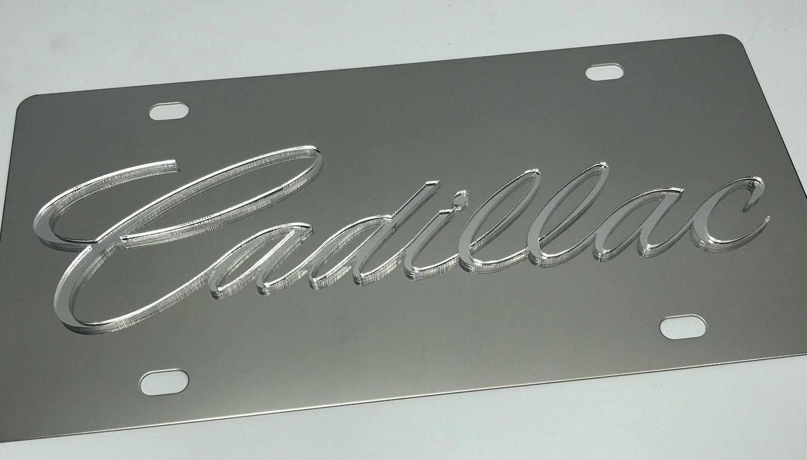 Cadillac License Plate Emblem 3D Chrome Script Metal for Cadillac (2008–2020)