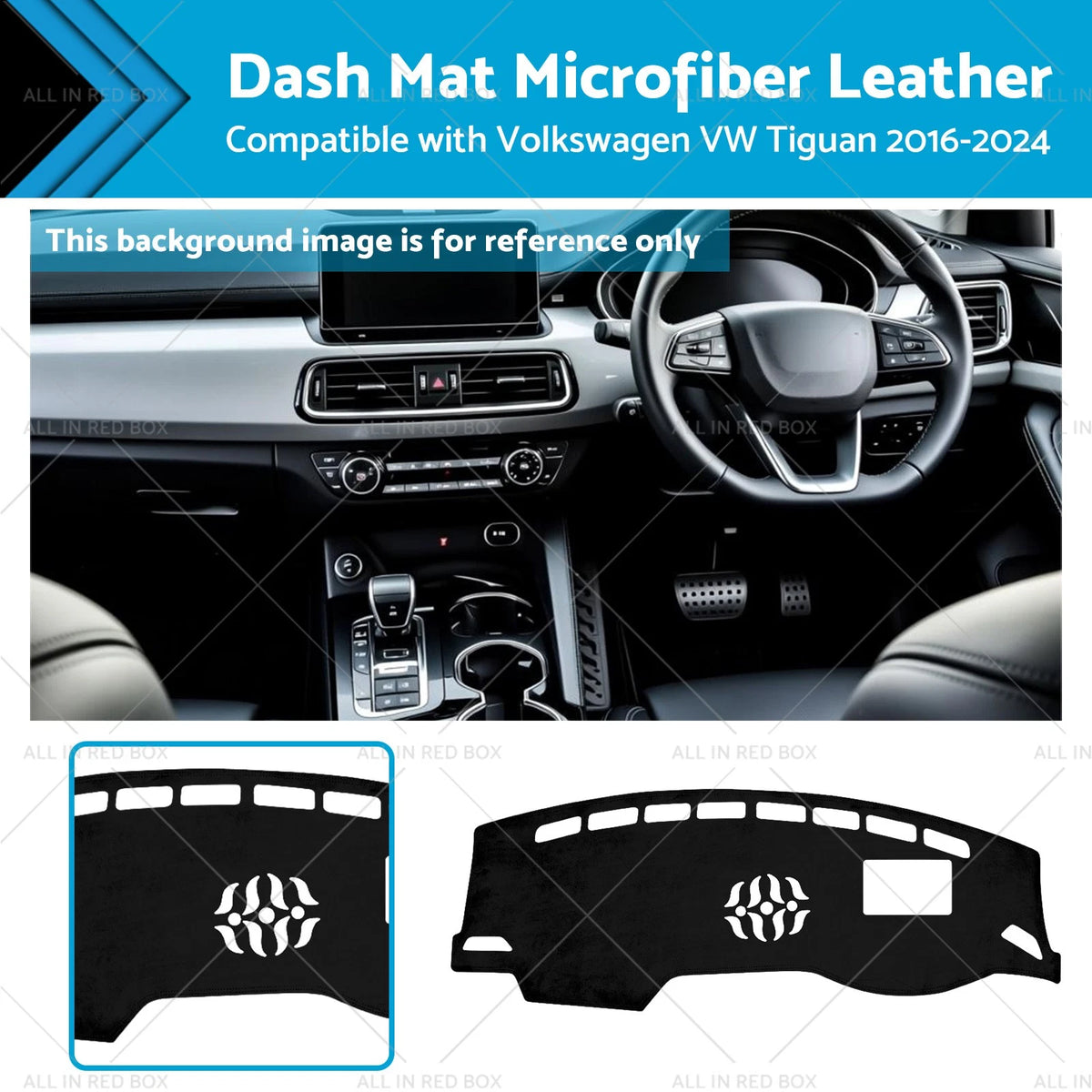 Dash Mat Microfiber Leather Non-Slip for Volkswagen Tiguan (2016–2024)