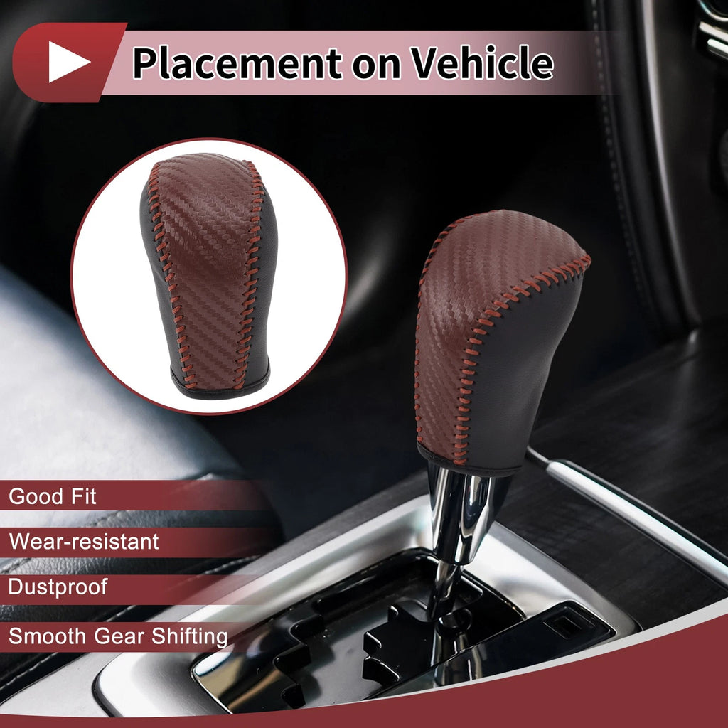 Gear Shift Knob Cover for Subaru Forester (2006–2012) Brown Faux Leather