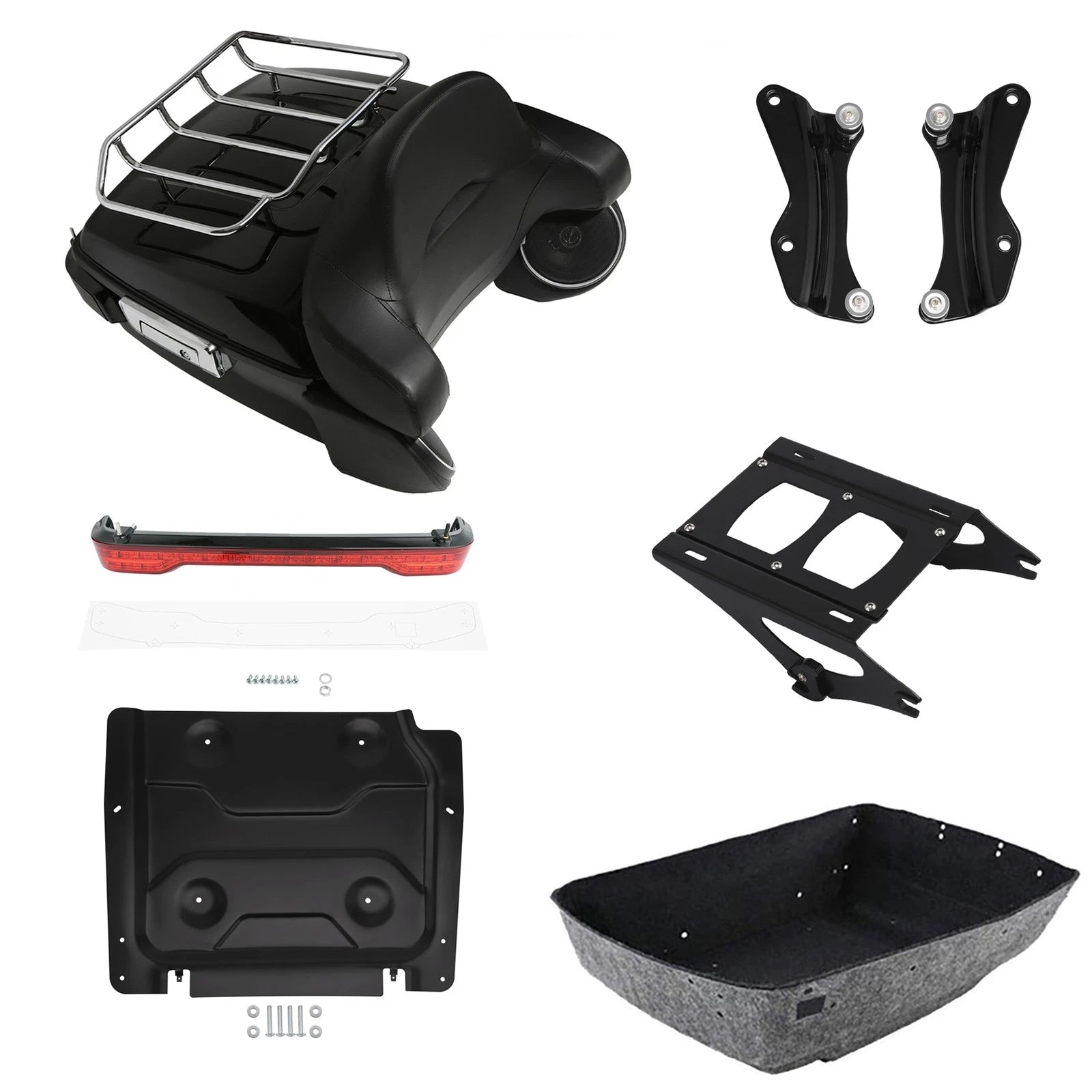 Trunk Pad Rack Speaker Light Mount Plate for Harley Street Glide (2014–2026)