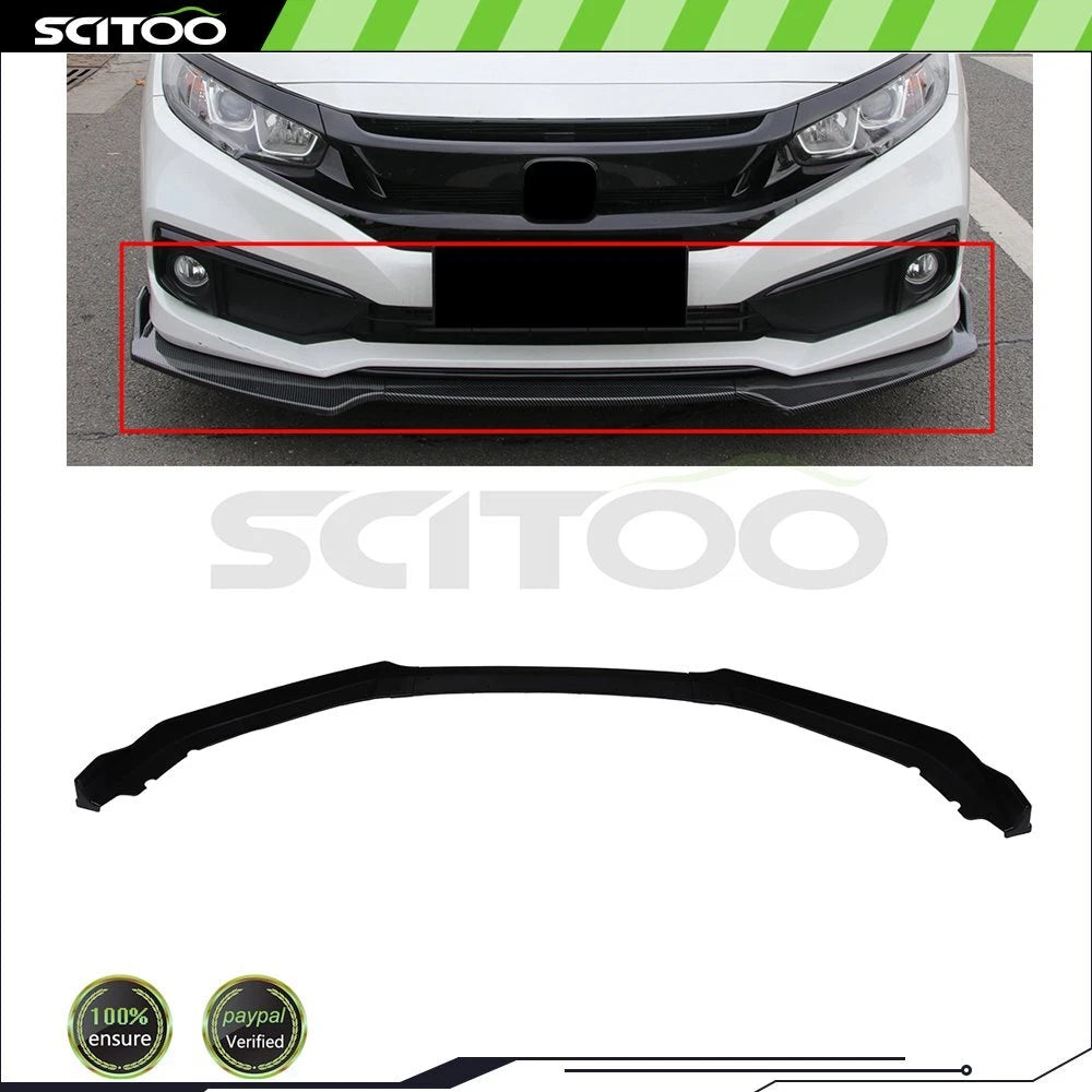 Matte Black Front Lip Splitter for Honda Civic (2016–2020)