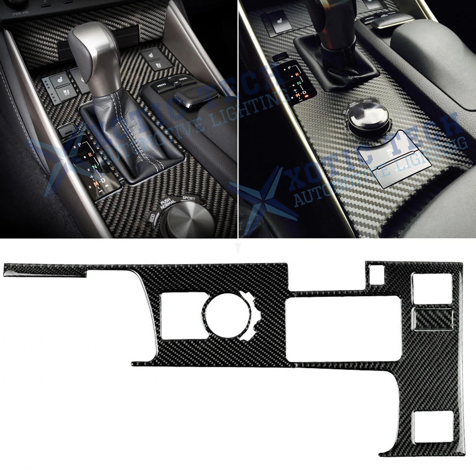 Real Carbon Fiber Gear Shift Box Panel Cover Trim for Lexus IS250/IS300 (2015–2015)