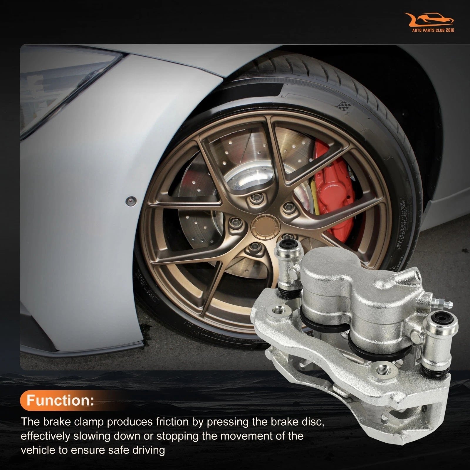 Front Pair Brake Calipers w/ Bracket for Mercedes-Benz Sprinter (2007–2008)