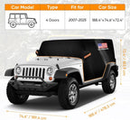 Half Car Cover for Jeep Wrangler JK JL JKU JLU (2007–2024) Waterproof