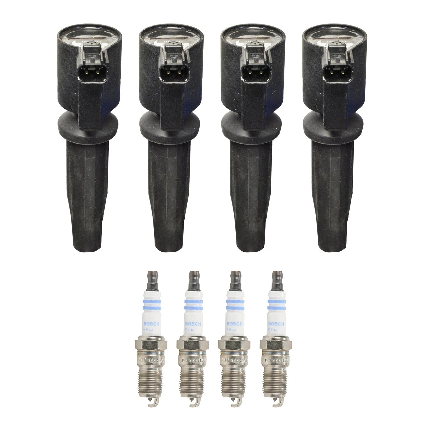 Set of 4 Ignition Coils & Spark Plugs for Ford Escape, Focus (2003–2012)