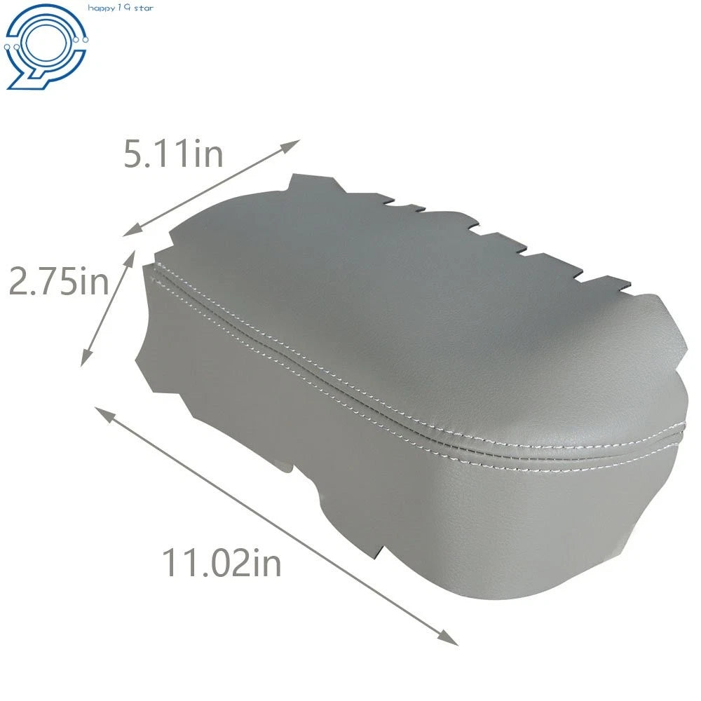 2Pcs Front Door Panels Gray Leather Armrest Cover for Honda Pilot (2009-2015)