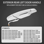 Chrome Door Handle Rear Left Driver Side for Chevy Silverado GMC Sierra (2014–2023)