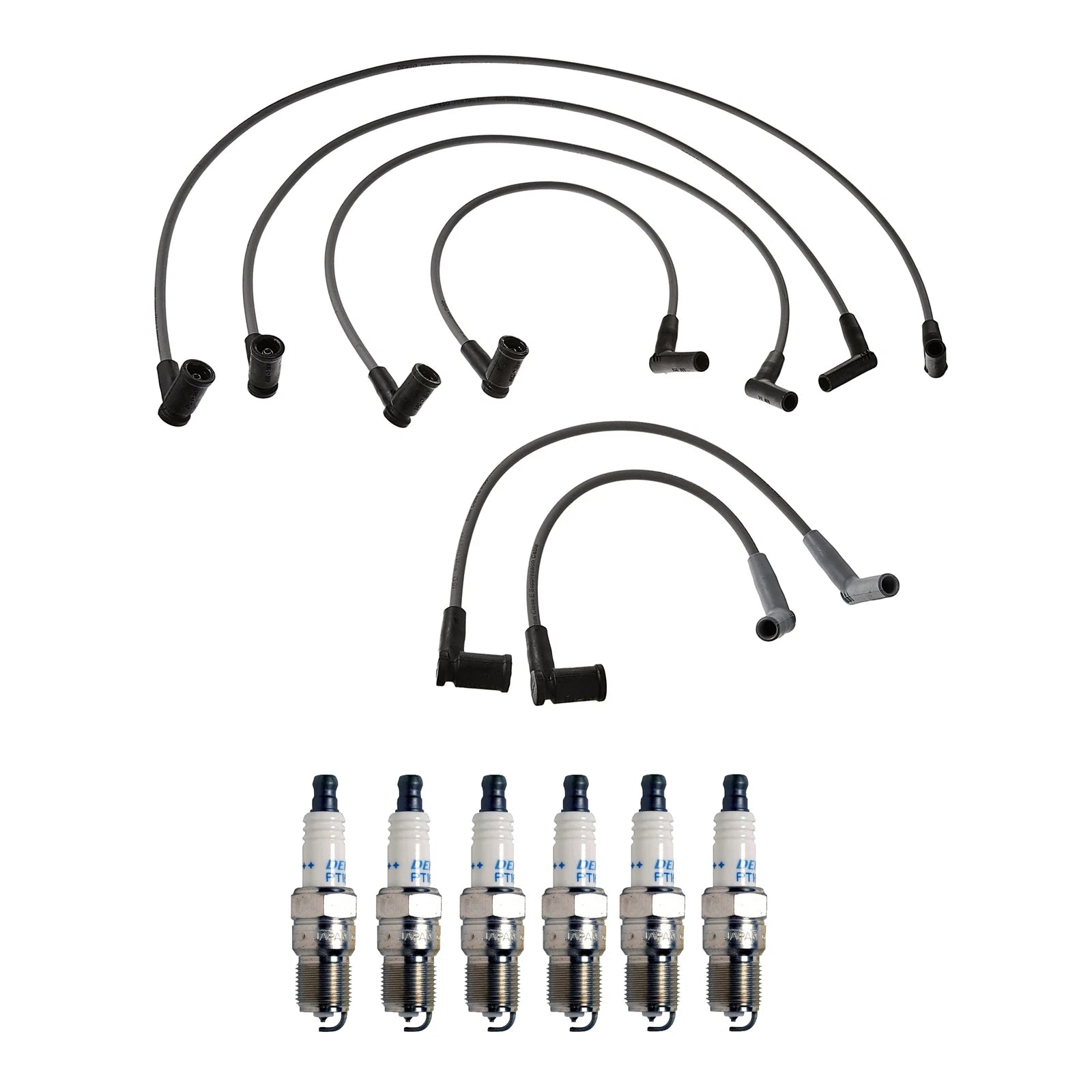 Denso 8mm Wire Set & 6 Double Platinum Spark Plugs for Ford Mazda 3.0L