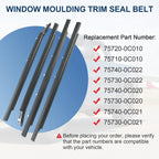 Set of 4 Window Moulding Weatherstrip Seals for Toyota Tundra (2000–2006)