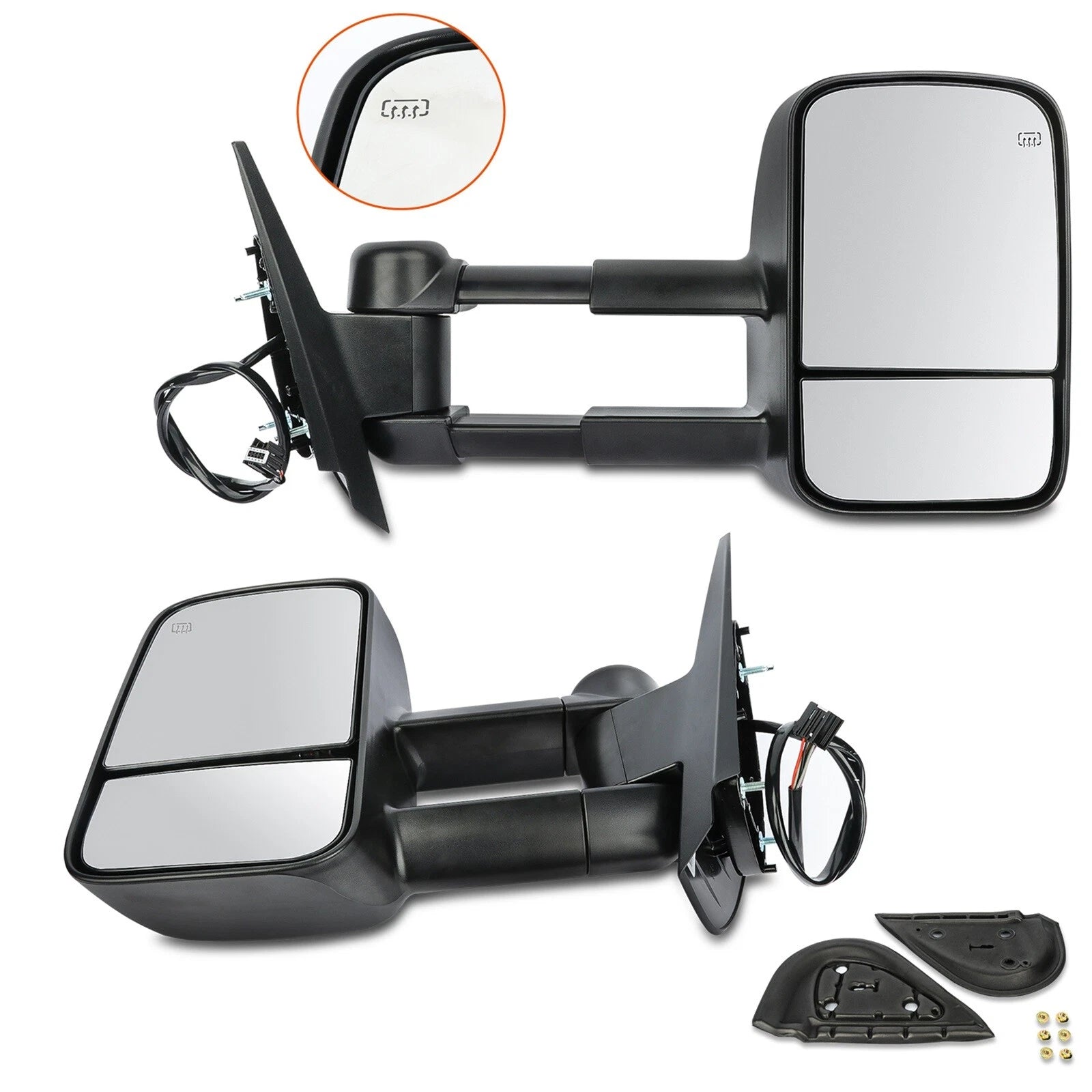 Pair Power Heated Towing Mirrors for Chevrolet Silverado/Sierra 1500 (2007–2014)