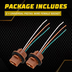 2X 1157 Female Socket Pigtail Wire Harness for EV (7443)