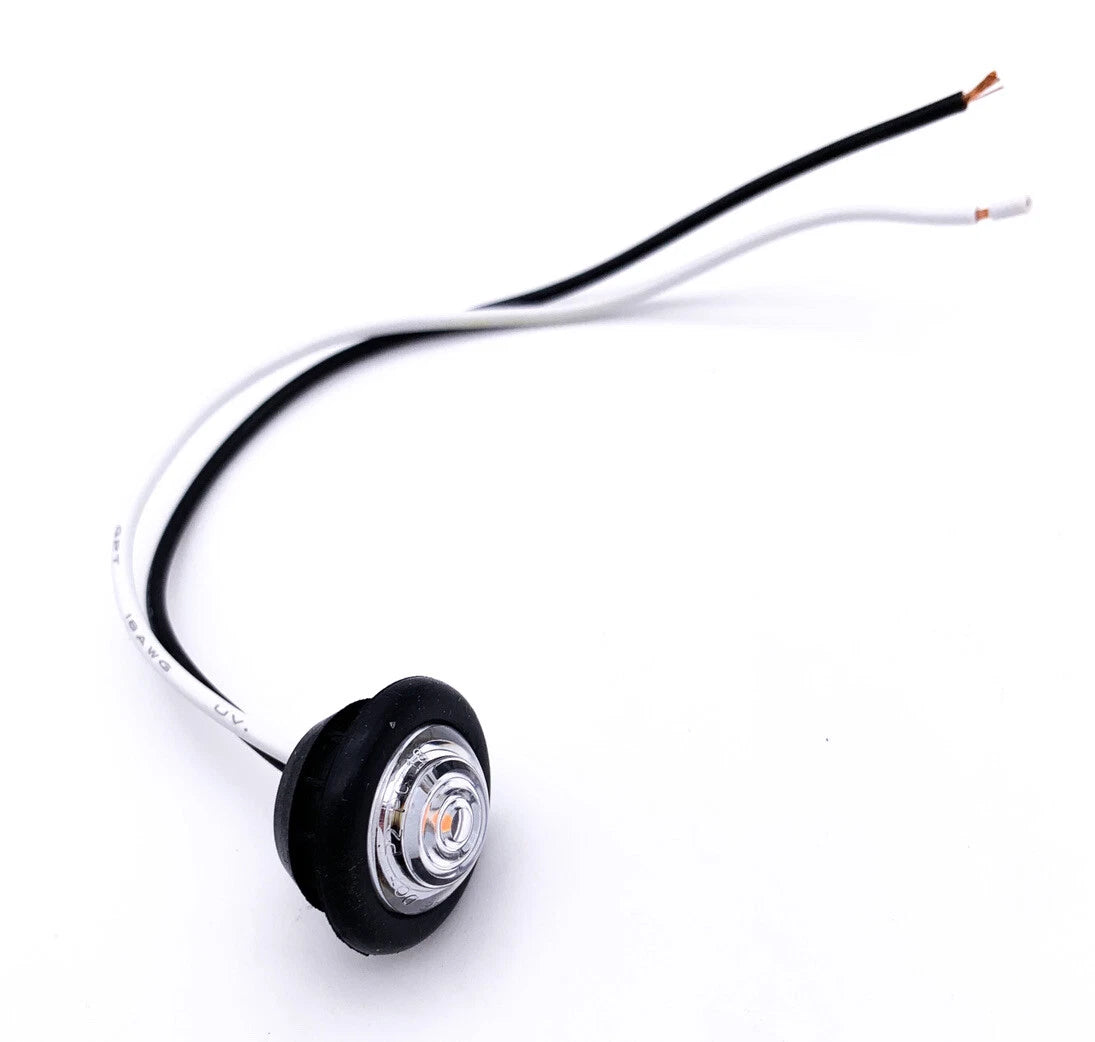 Mini Amber LED Marker Clearance Light with Grommet for Universal Vehicles (--)
