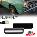 Smoked White LED Front Side Marker Lights for Dodge Ram Truck (1972–1993)