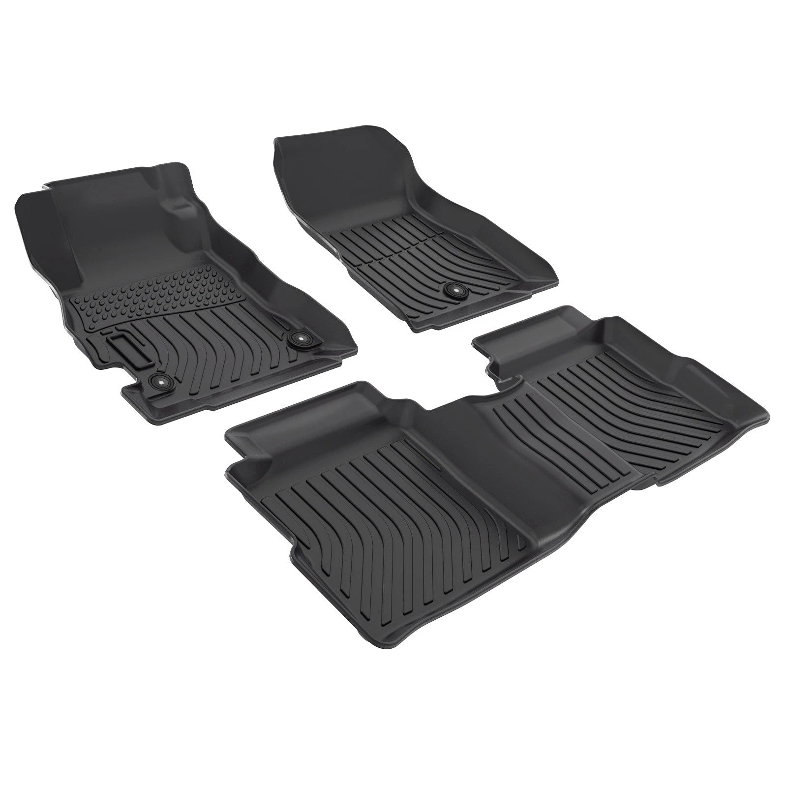 Set of 2 Floor Liners for Nissan Versa (2020–2024) TPE Rubber All Weather