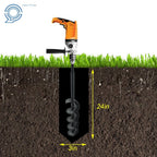 3" × 24" Solid Earth Auger Drill Bits for Garden Planter
