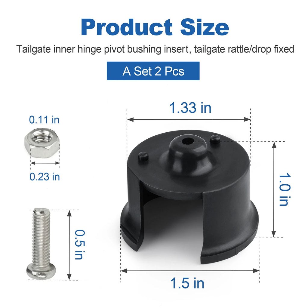 2X Tailgate Hinge Bushing Fix Kit for Toyota Tundra (2000–2006) 66110-0C012
