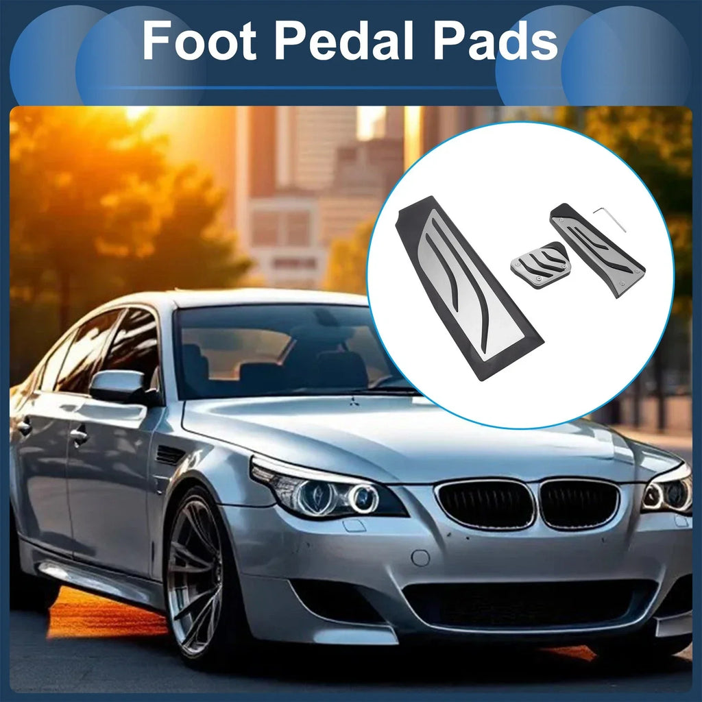 3 Pcs Automatic Foot Accelerator Pedal Covers for BMW 5 Series (2004 - 2010)