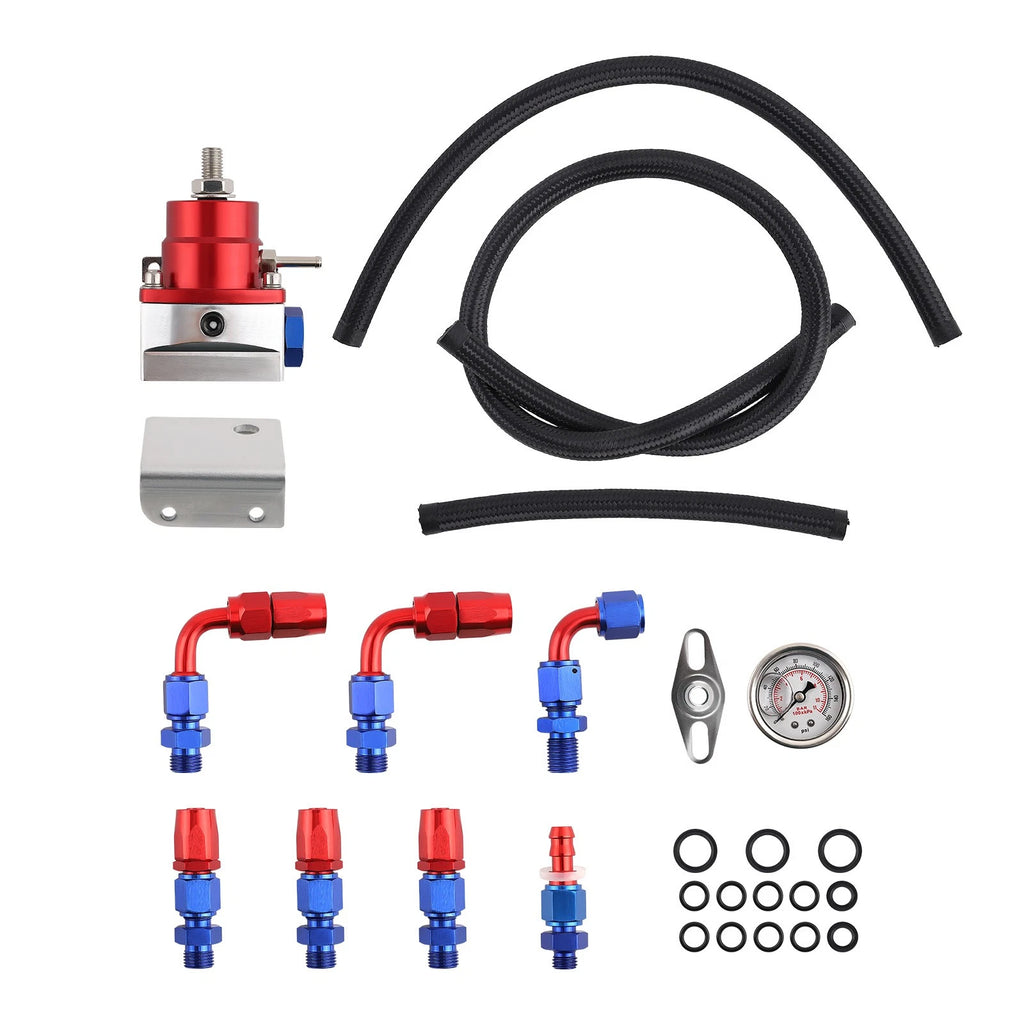 Fuel Pressure Regulator Kit with 100psi Gauge for Universal Applications