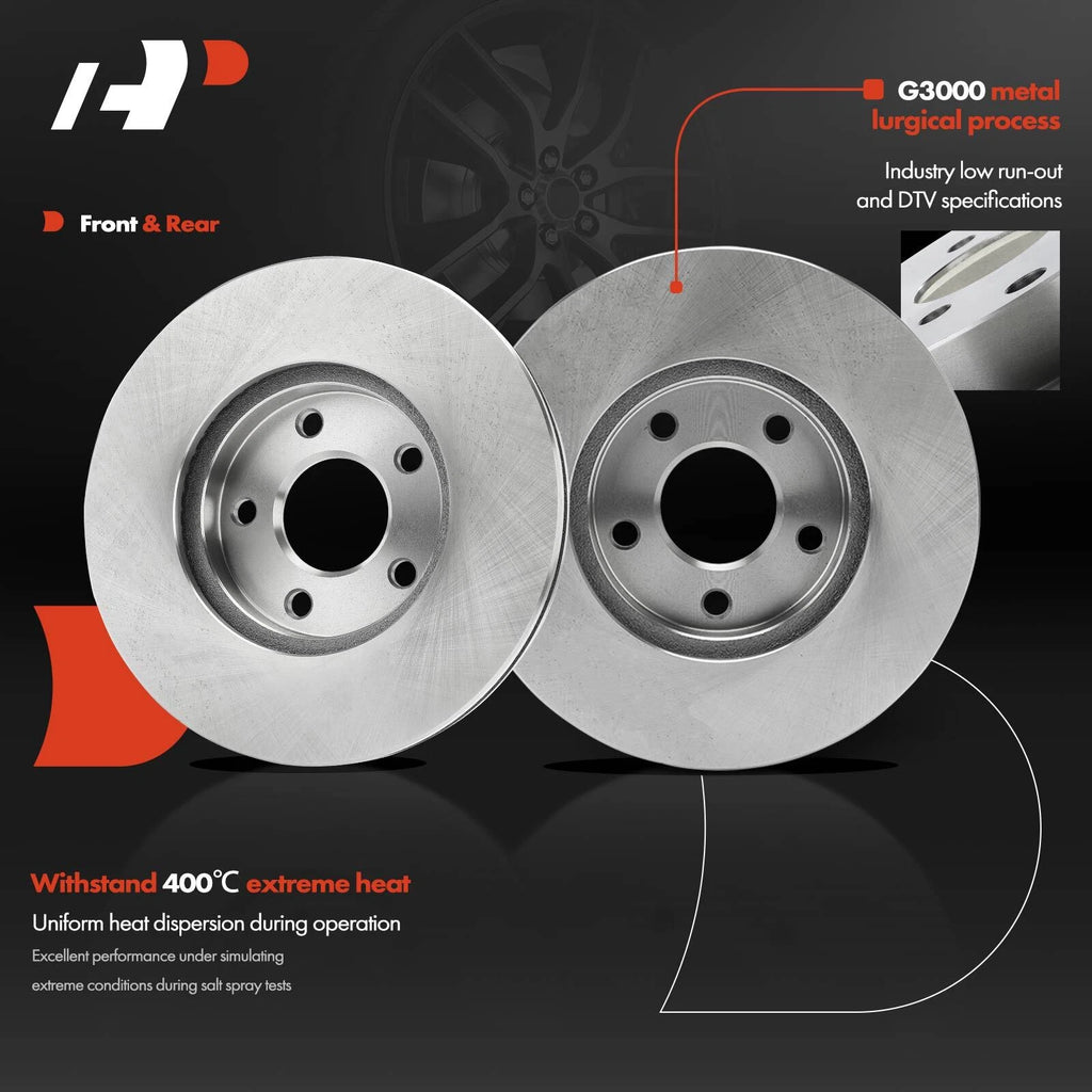 Set of 4 Disc Brake Rotors and Brake Drum Shoes for Chevy Cobalt (2005–2010)