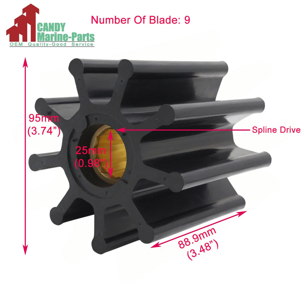 Water Pump Impeller Repair Kit for Sierra 18-3304, Jabsco 6760-0001, Johnson 09-802B