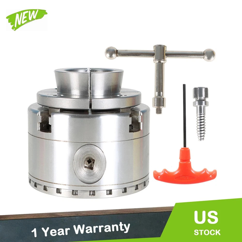 3.75" 4-Jaw Self-Centering Keyed Lathe Chuck 1" × 8TPI for Wood Lathes
