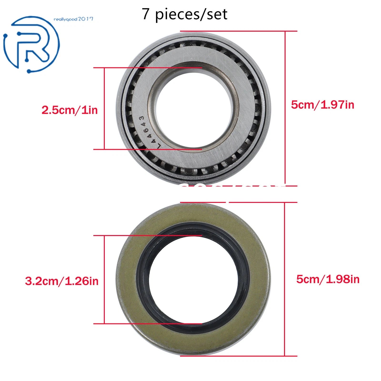 Set of 2 Trailer Axle Hub Wheel Bearing Kits L44643 L44610 (2000–2200 lbs)