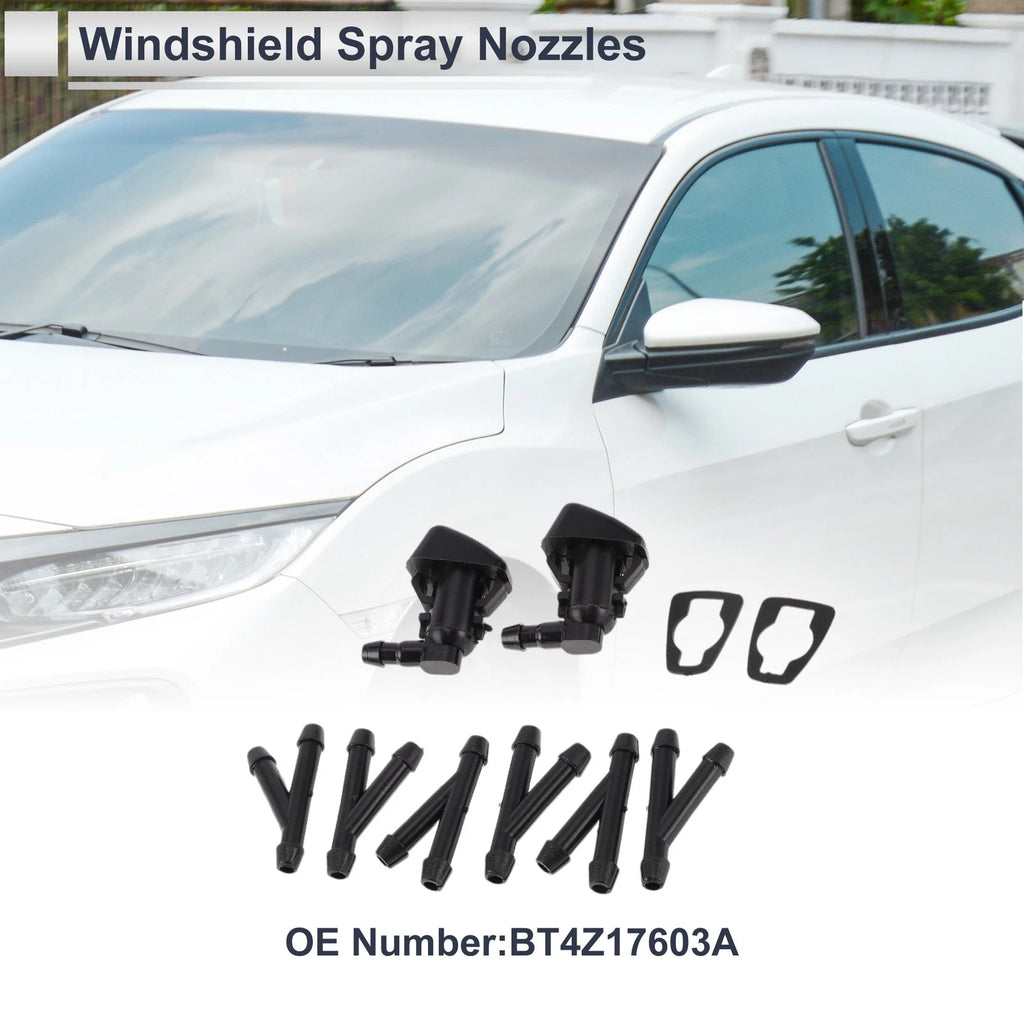 Windshield Washer Nozzle Set of 6 w/ Hose Connector for Ford  No.BT4Z17603A
