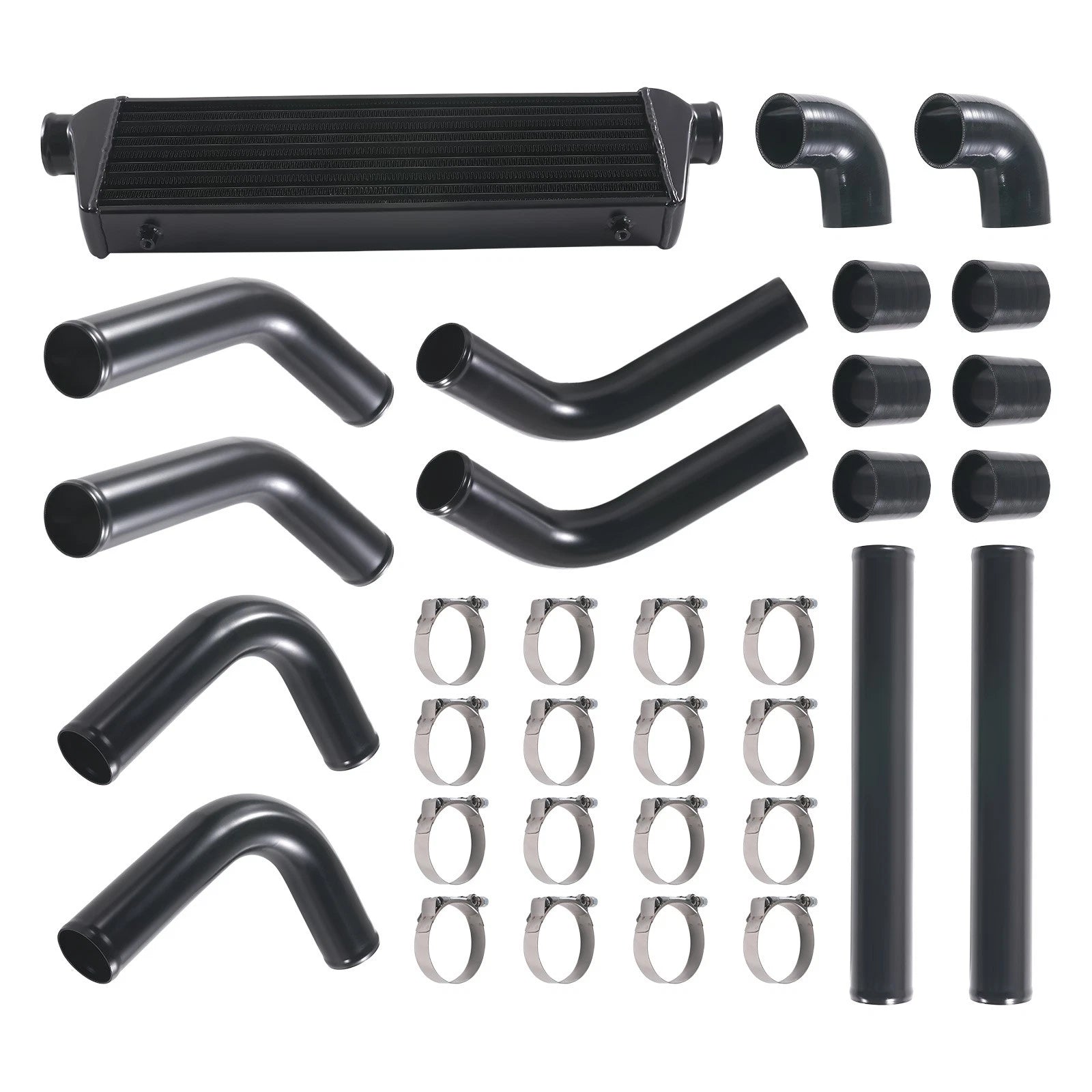 Universal Turbo Intercooler 27"x7"x2.5" & 2.5" Pipe Boot Couplers Kit