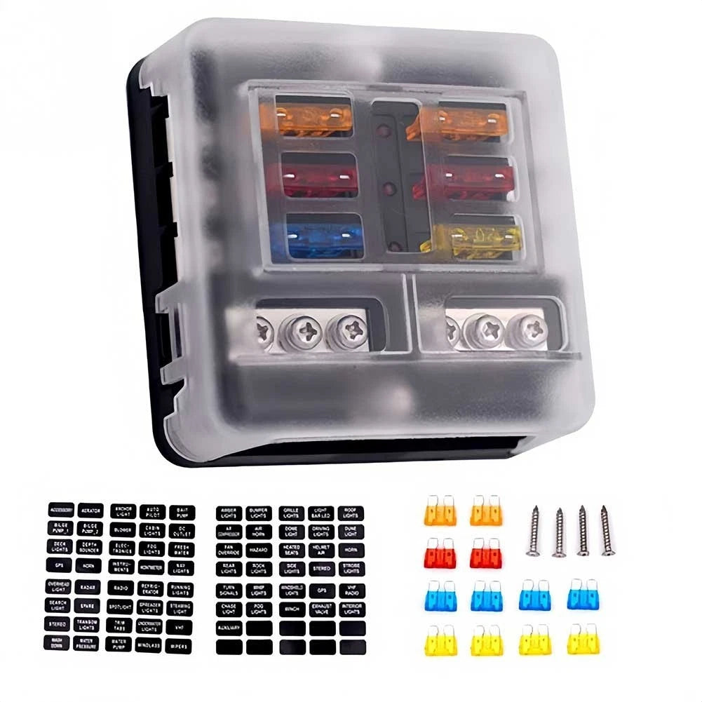 6 Position Fuse Box for Car with LED Indicator (12 Volt)