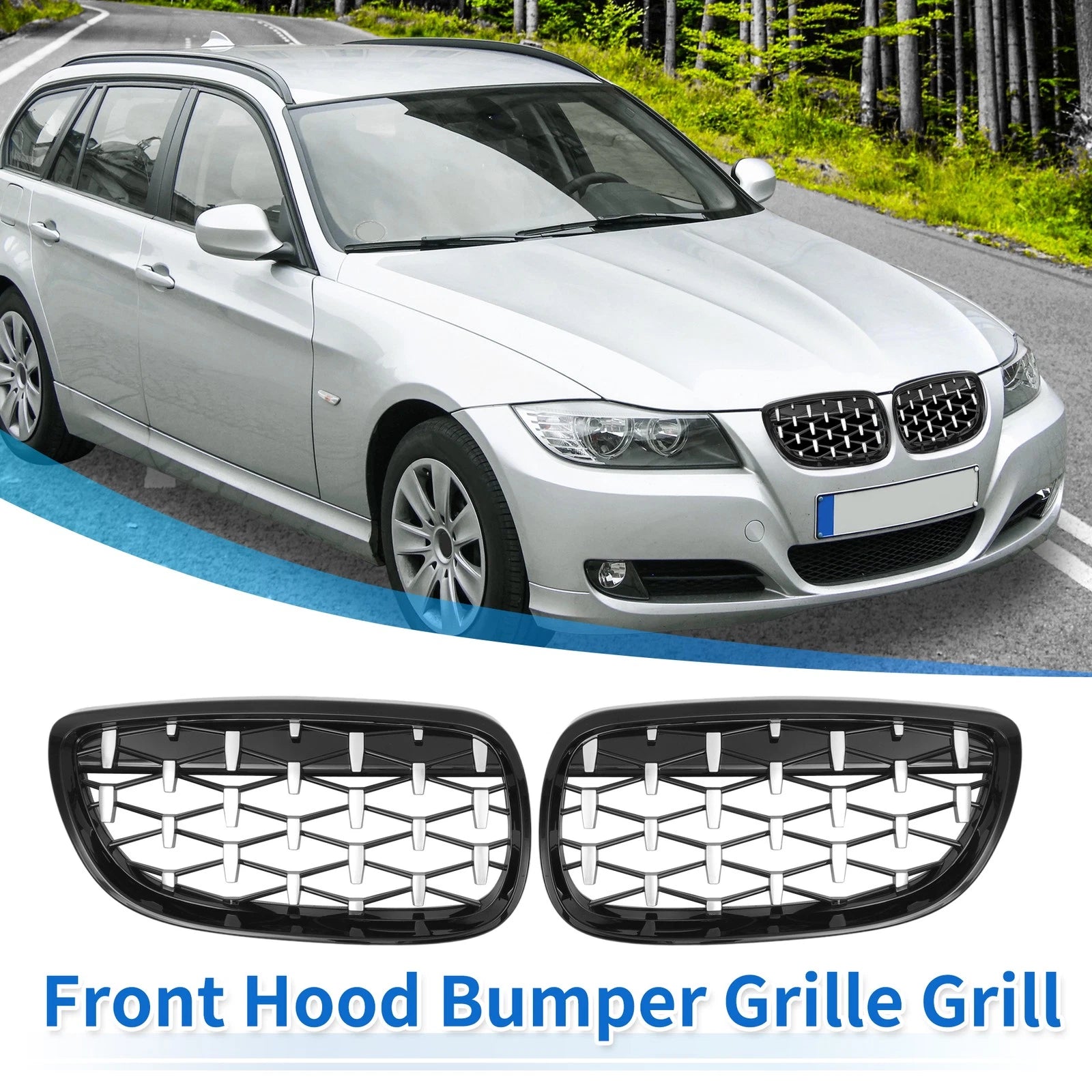 Front Hood Bumper Grille for BMW 328i 335i 328xi 335xi xDrive (2007–2013)