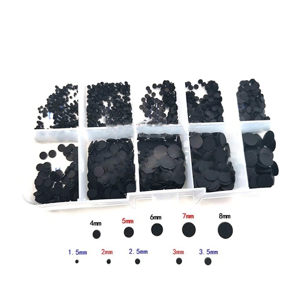 Conductive Black Silicone Keypad Pad Dots Set of 5 (0.15cm - 0.5cm)