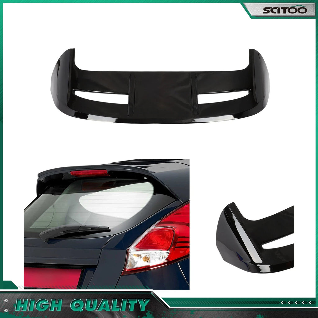 Roof Spoiler for Ford Fiesta Hatchback (2008–2019) Painted Black w/ Light