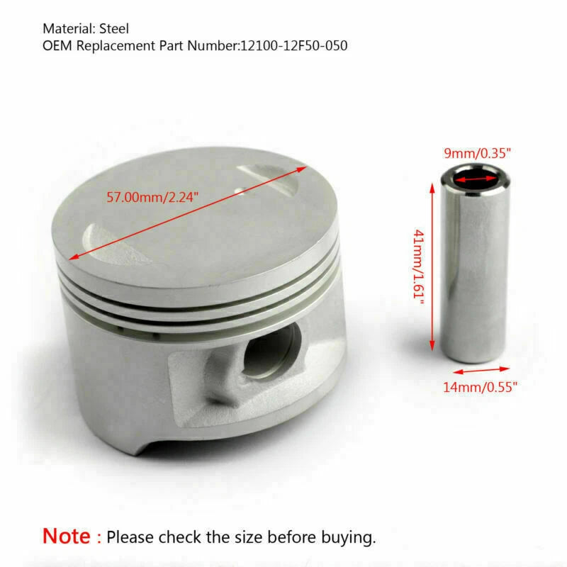Piston Ring Pin Kit for Suzuki RV125 EN125 (2003–2015) STD Bore 57.00mm T9