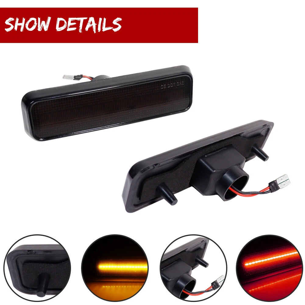 Set of 4 Smoked LED Side Marker Lights for Dodge Charger (1972–1974, 1984–1987)