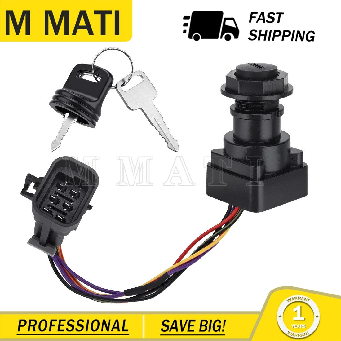 Ignition Key Switch for Mercury Mariner Outboard (1987–Present) 87-897716K01 8M0059686 897716