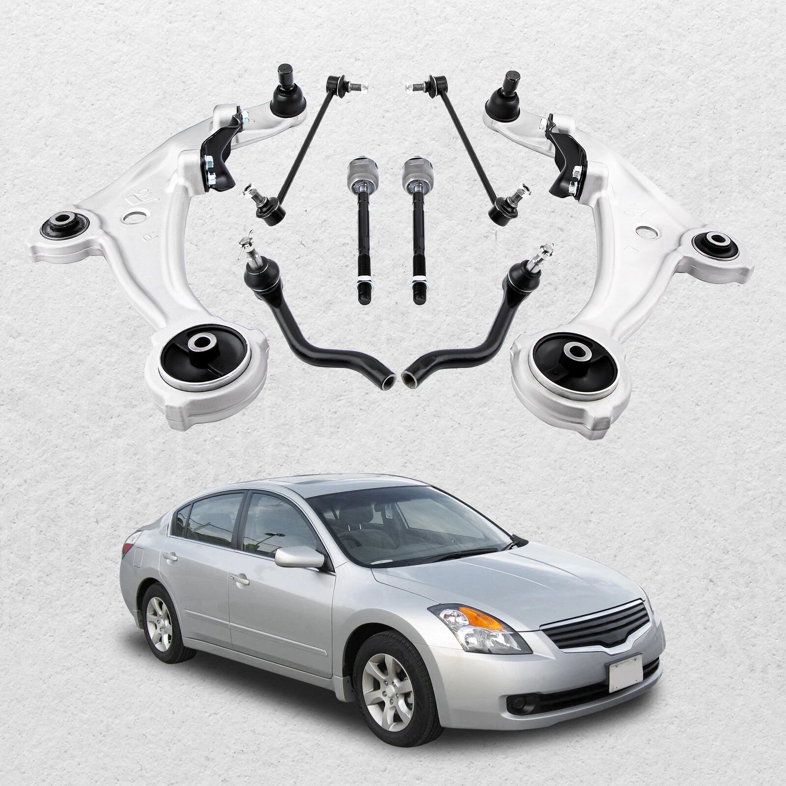 Set of 8 Front Suspension Lower Control Arms for Nissan Altima (2007–2012)
