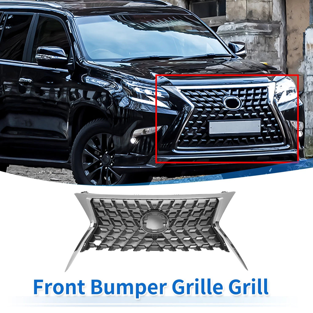 Front Upper Hood Grille for Lexus GX460 (2014–2022) Chrome Silver Tone