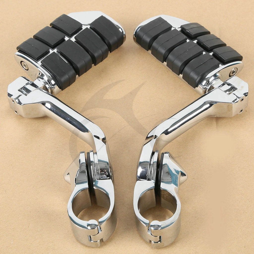 Chrome Long Highway Foot Pegs for Harley Road King, Street Glide