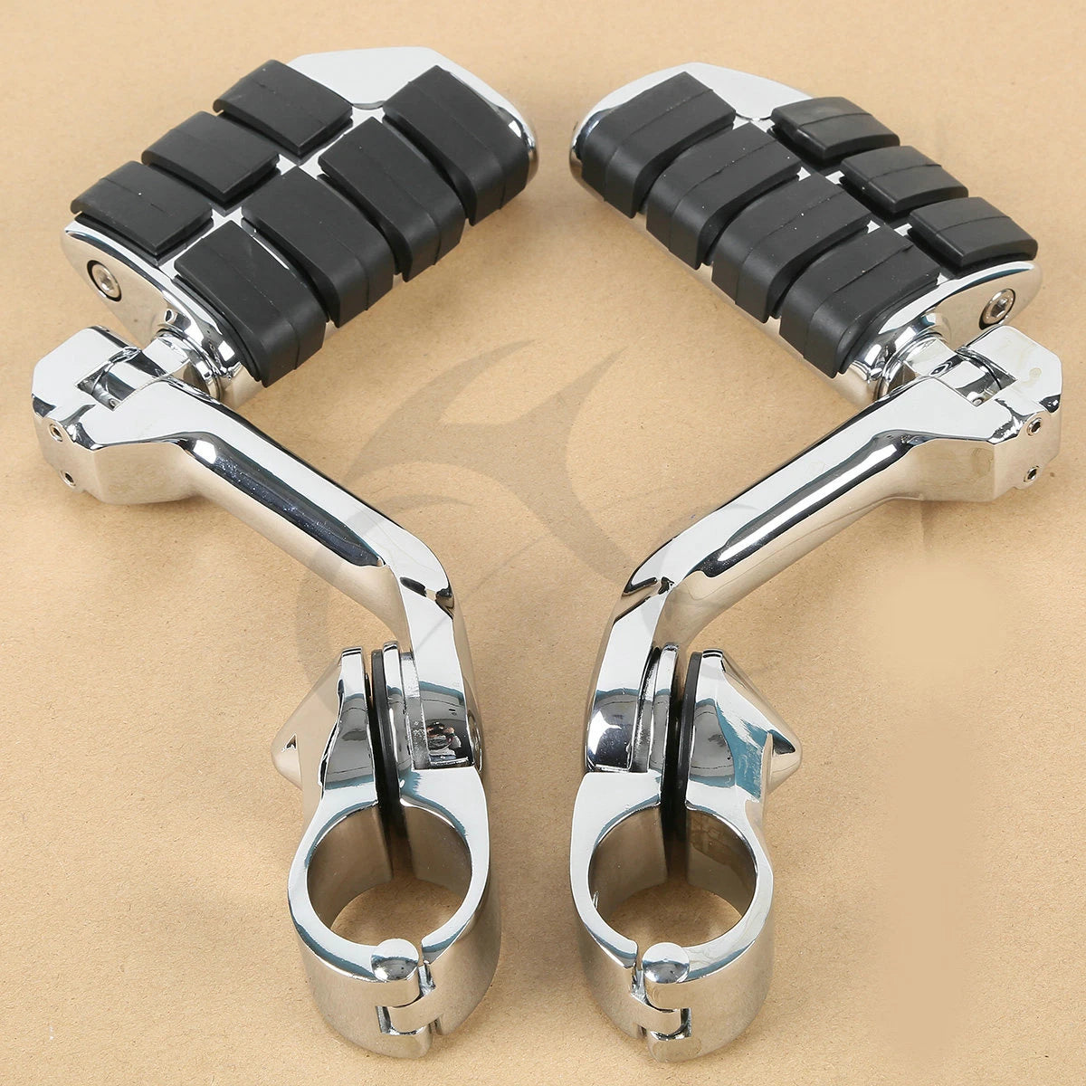 Chrome Long Highway Foot Pegs for Harley Road King, Street Glide