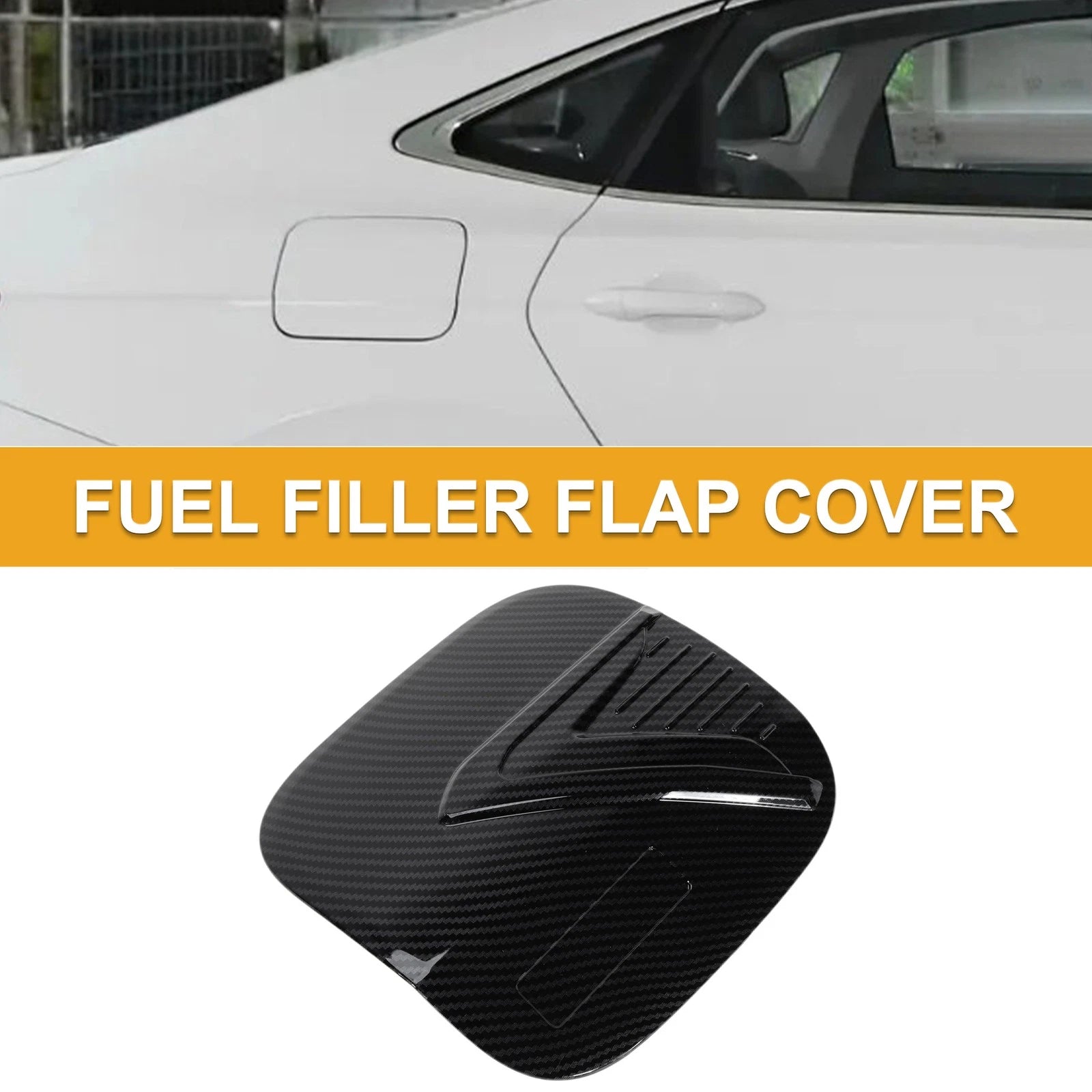 Fuel Tank Door Cap for Mitsubishi Eclipse (2018–2025) Carbon Fiber Black