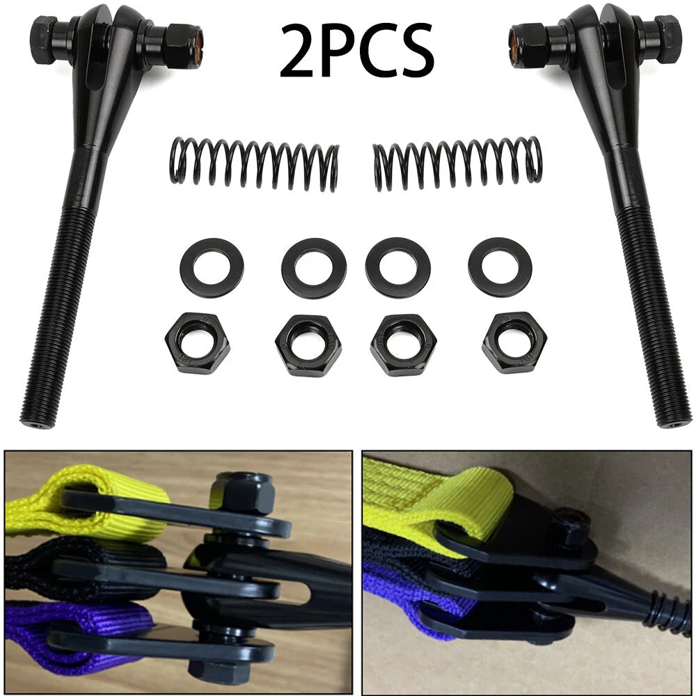 2X Limit Strap Clevis Adjustable Heavy Duty Weld On Mounting Kit Black