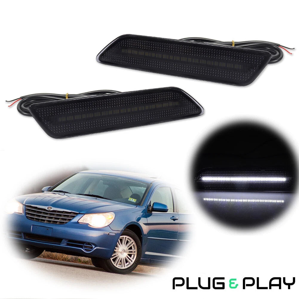 Set of 2 Smoke Front Side Marker Indicator LED Lights for Chrysler Sebring