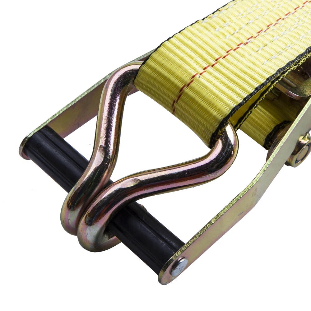 2" x 27ft Ratchet Tie Down Strap Set With J Hook for Truck (2–Pack, 2020–2025)